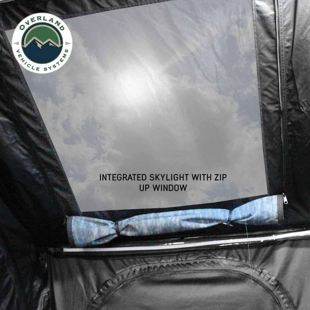 XD Sherpa Soft Shell Roof Top Tent - Grey Body & Black Rainfly Skylight