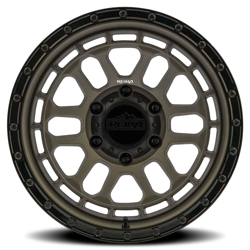Reika R35 Rambler wheel in Satin Bronze / Satin Black Ring – face view