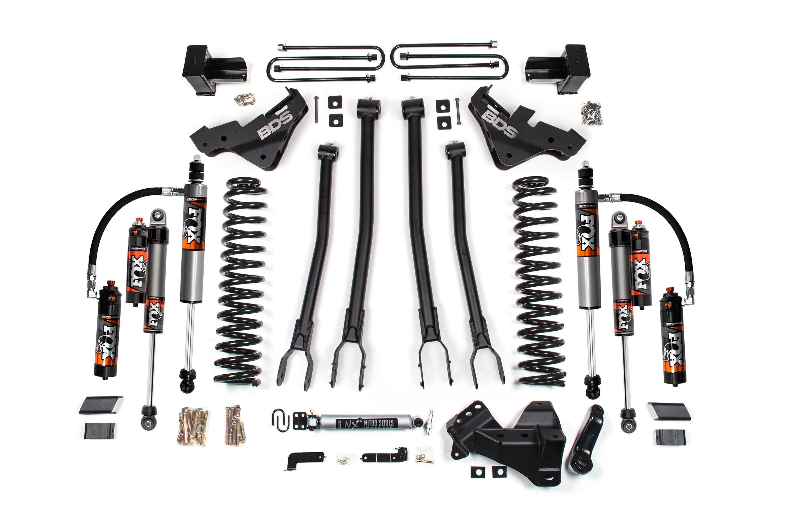 BDS Suspension FOX 2.5 Performance Elite 5 Inch 4 Link Lift Kit Ford F350 Super Duty DRW 4WD Gas (2023-2026)