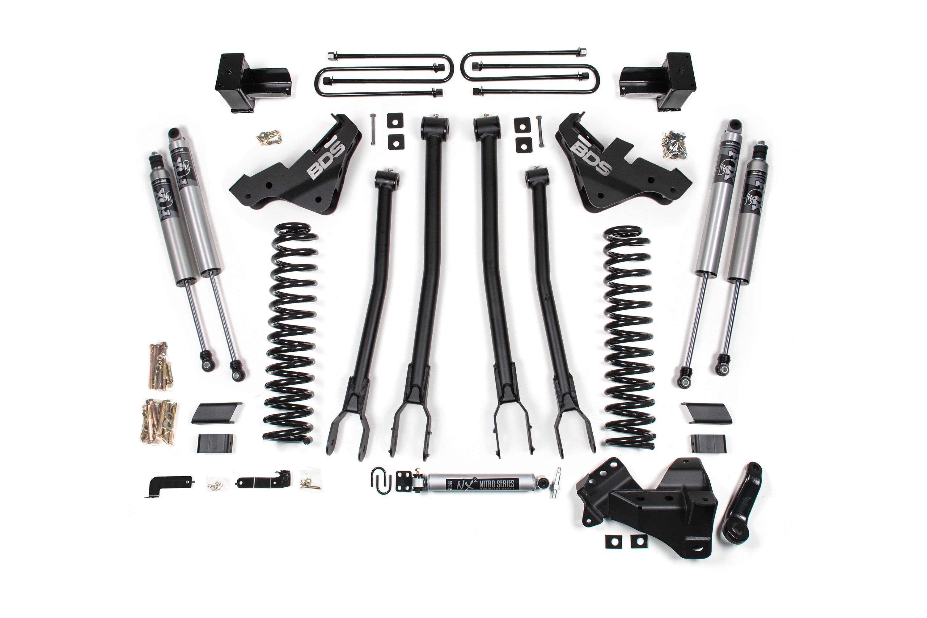 BDS Suspension FOX 2.5 Performance Elite 5 Inch 4 Link Lift Kit Ford F350 Super Duty DRW 4WD Gas (2023-2026)