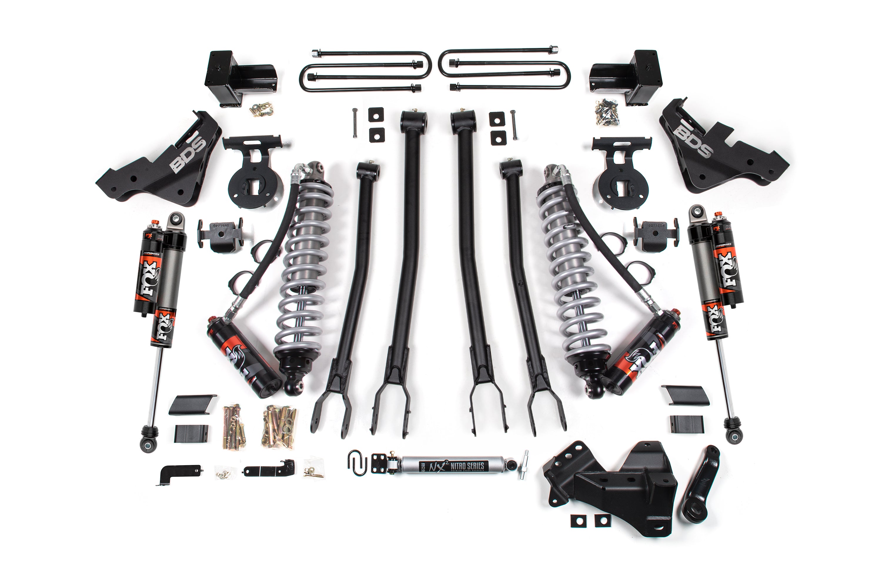 5 Inch Lift Kit w/ 4-Link | FOX 2.5 Performance Elite Coil-Over Conversion | Ford F250/F350 Super Duty (23-26) 4WD | Diesel - Leaf Springs / FOX 2.5 Performance Elite