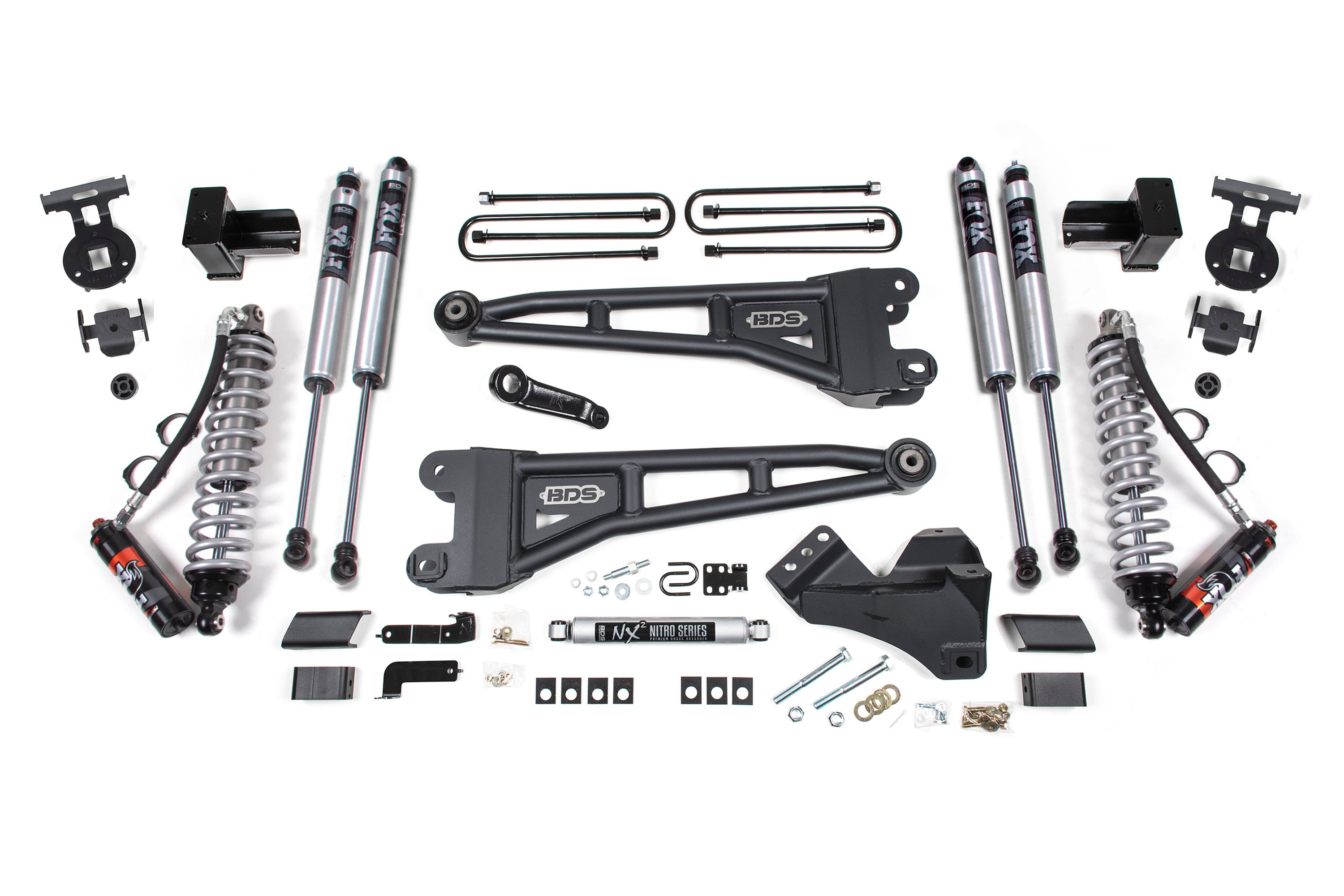 4 Inch Lift Kit w/ Radius Arm | FOX 2.5 Performance Elite Coil-Over Conversion | Ford F250/F350 Super Duty (17-19) 4WD | Diesel - Leaf Springs / FOX 2.0 Performance Series