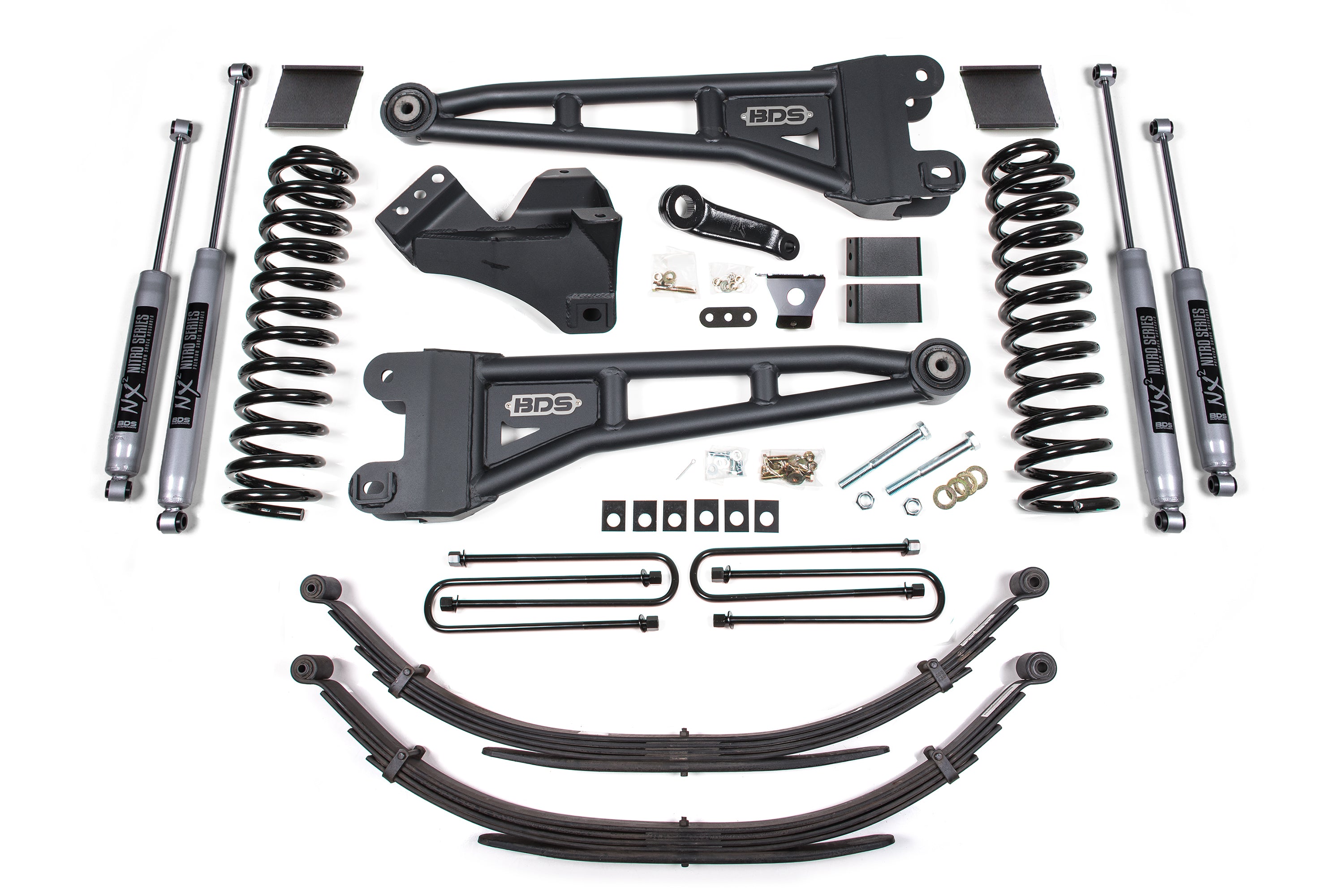6 Inch Lift Kit w/ Radius Arm | Ford F250/F350 Super Duty (11-16) 4WD | Gas - Factory 2 Inch Rear Blocks / NX2 Nitro Series