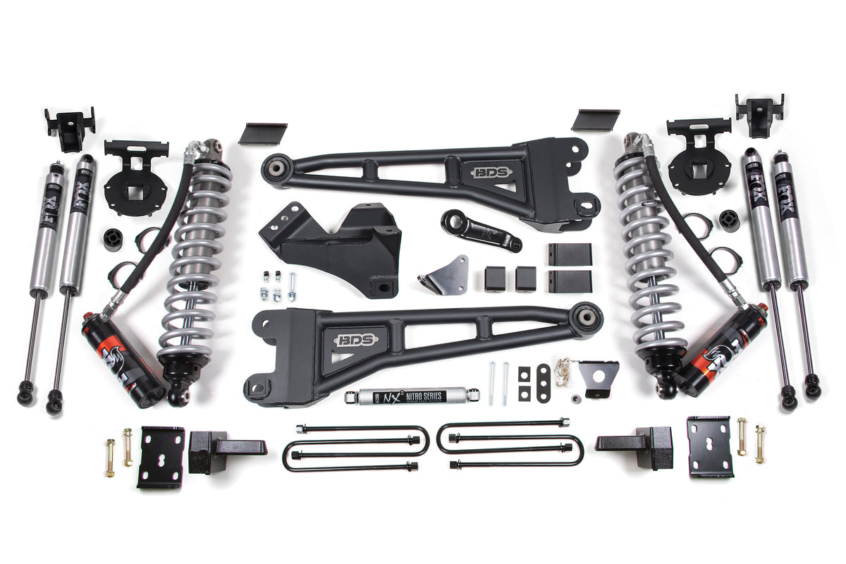6 Inch Lift Kit w/ Radius Arm | FOX 2.5 Performance Elite Coil-Over Conversion | Ford F250/F350 Super Duty (08-10) 4WD | Diesel - Block Kit With Factory Overload