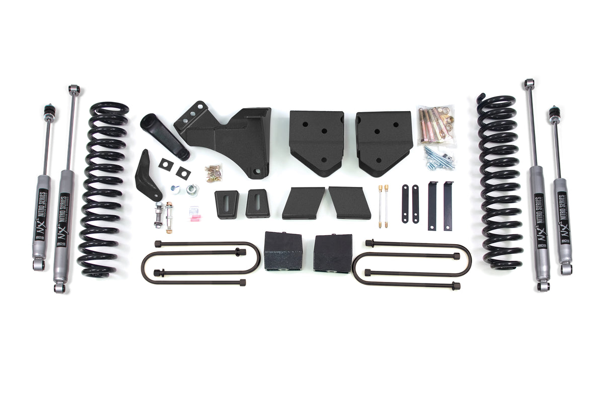6 Inch Lift Kit | Ford F250/F350 Super Duty (05-07) 4WD | Diesel - 3 Inch Block Kit + Add-A-Leaf Without Overload / NX2 Nitro Series