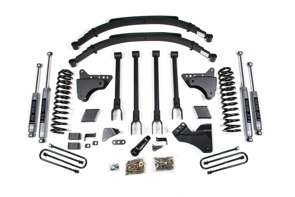 6 Inch Lift Kit w/ 4-Link | Ford F250/F350 Super Duty (11-16) 4WD | Gas - Factory 2 Inch Rear Blocks / NX2 Nitro Series