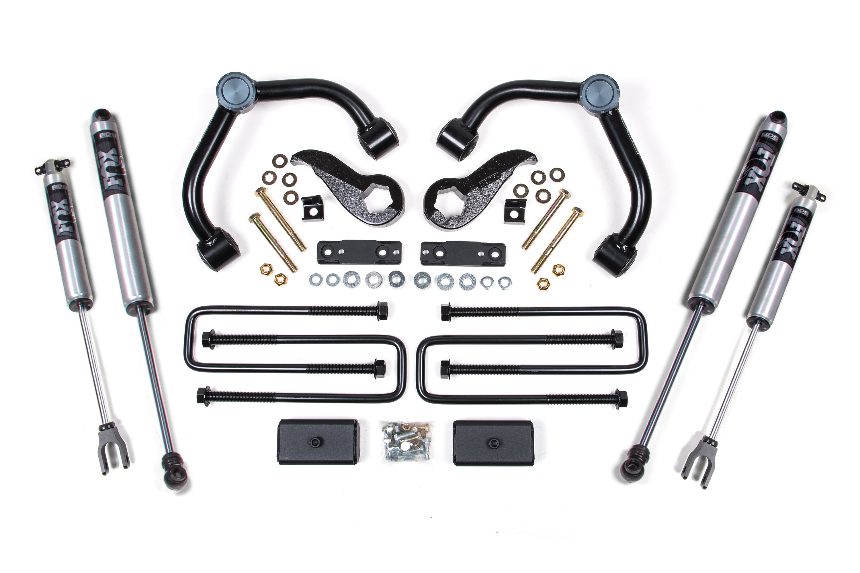 3 Inch Lift Kit | Chevy Silverados or GMC Sierra 2500HD/3500HD (20-26) - 2 Inch Block Kit With Overload / FOX 2.5 Performance Series HTO