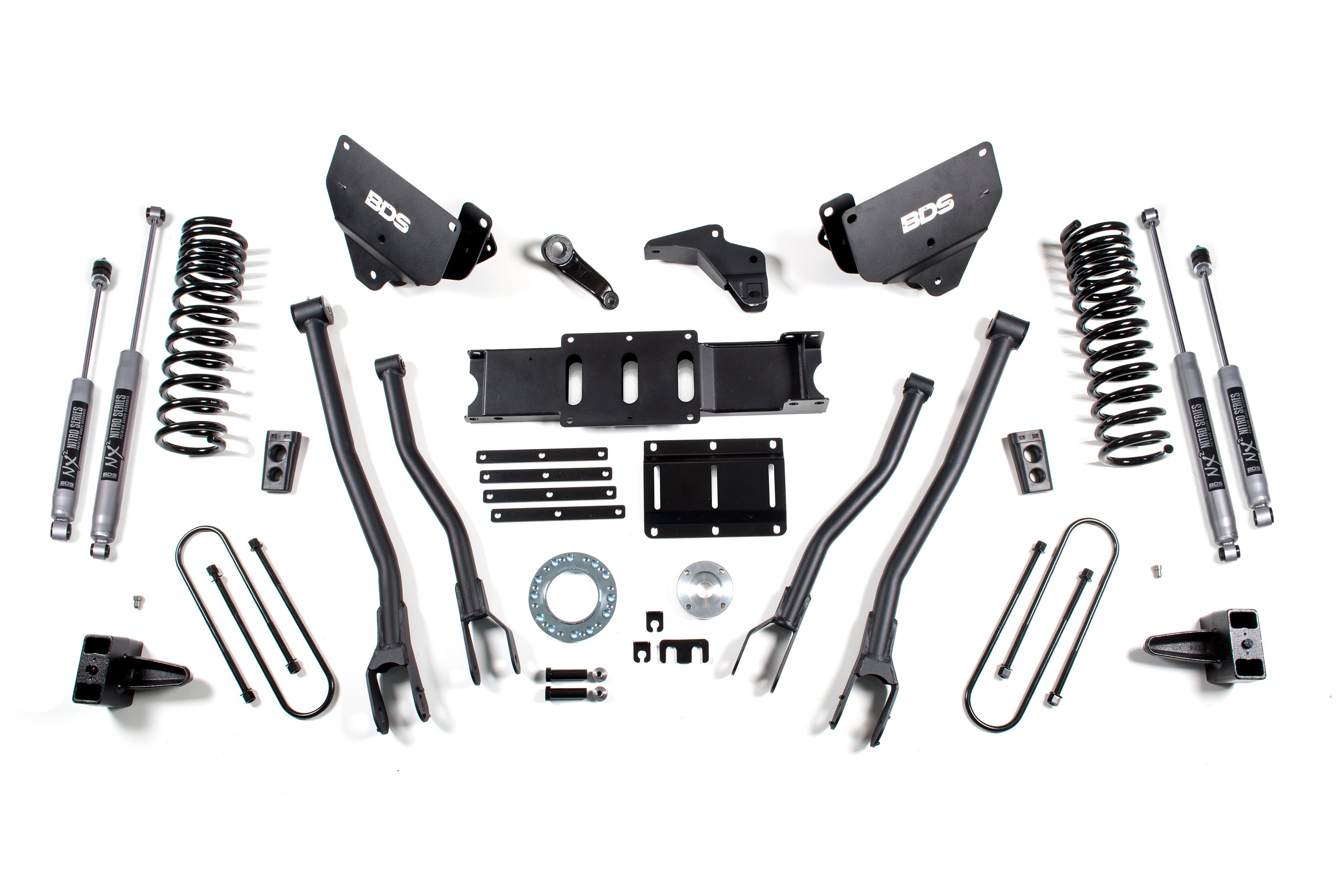 6 Inch Lift Kit w/ 4-Link | Ram 3500 (13-18) 4WD | Diesel - 4 Inch Block Kit / 6 Bolt / NX2 Nitro Series
