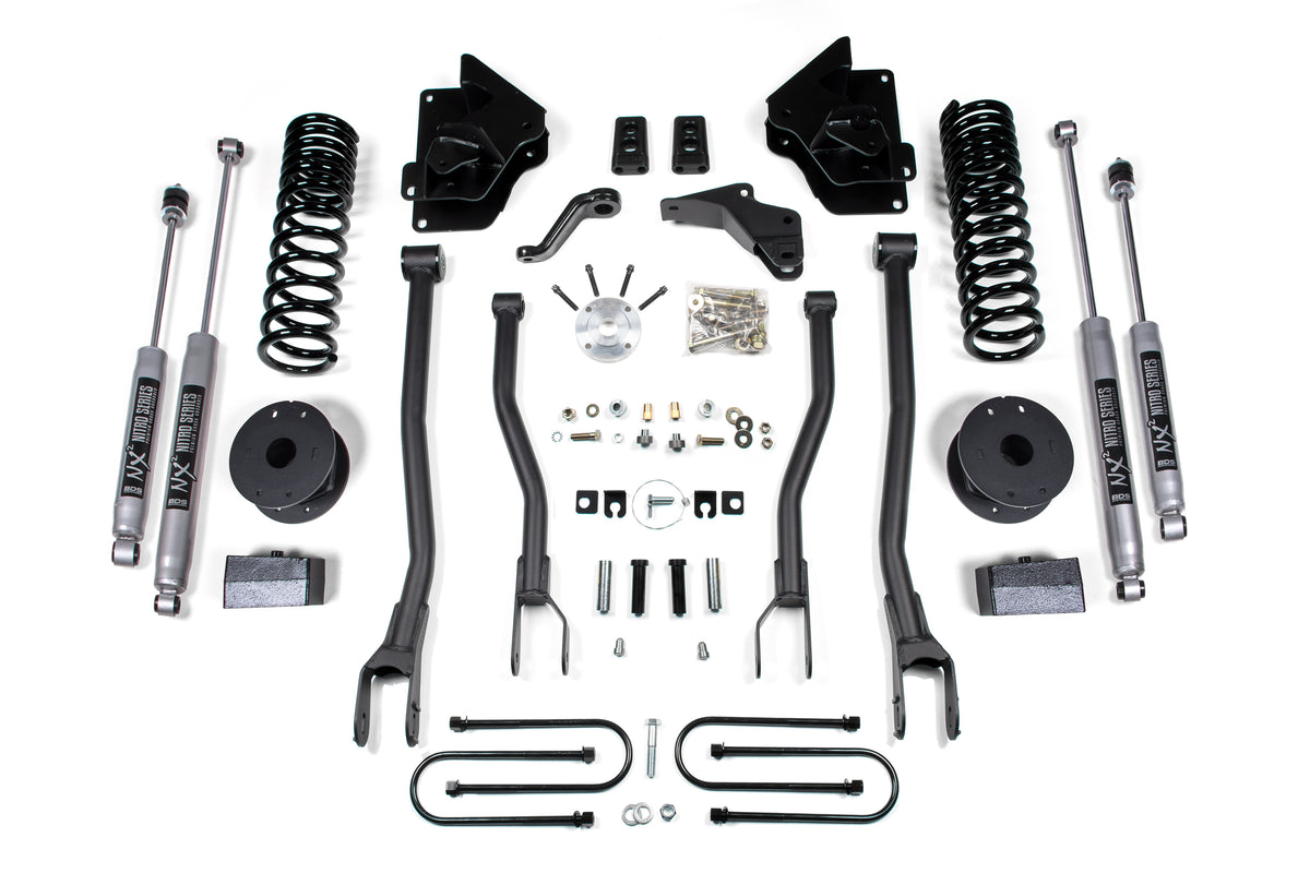 4 Inch Lift Kit w/ 4-Link | Ram 3500 w/ Rear Air Ride (13-18) 4WD | Gas - NX2 Nitro Series