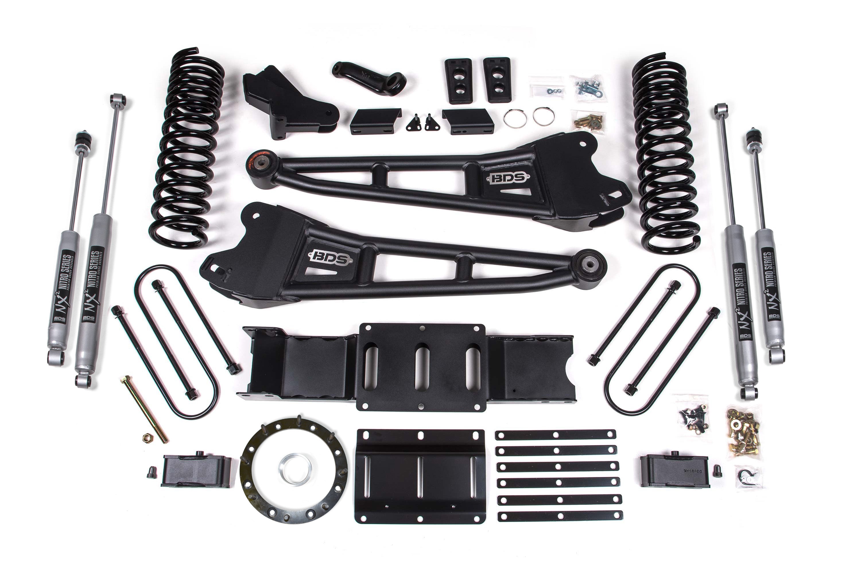 4 Inch Lift Kit w/ Radius Arm | 3 Inch Rear Block | Ram 3500 (19-24) 4WD | Diesel - Without Factory Rear Overload Leaf / 6 Bolt / NX2 Nitro Series