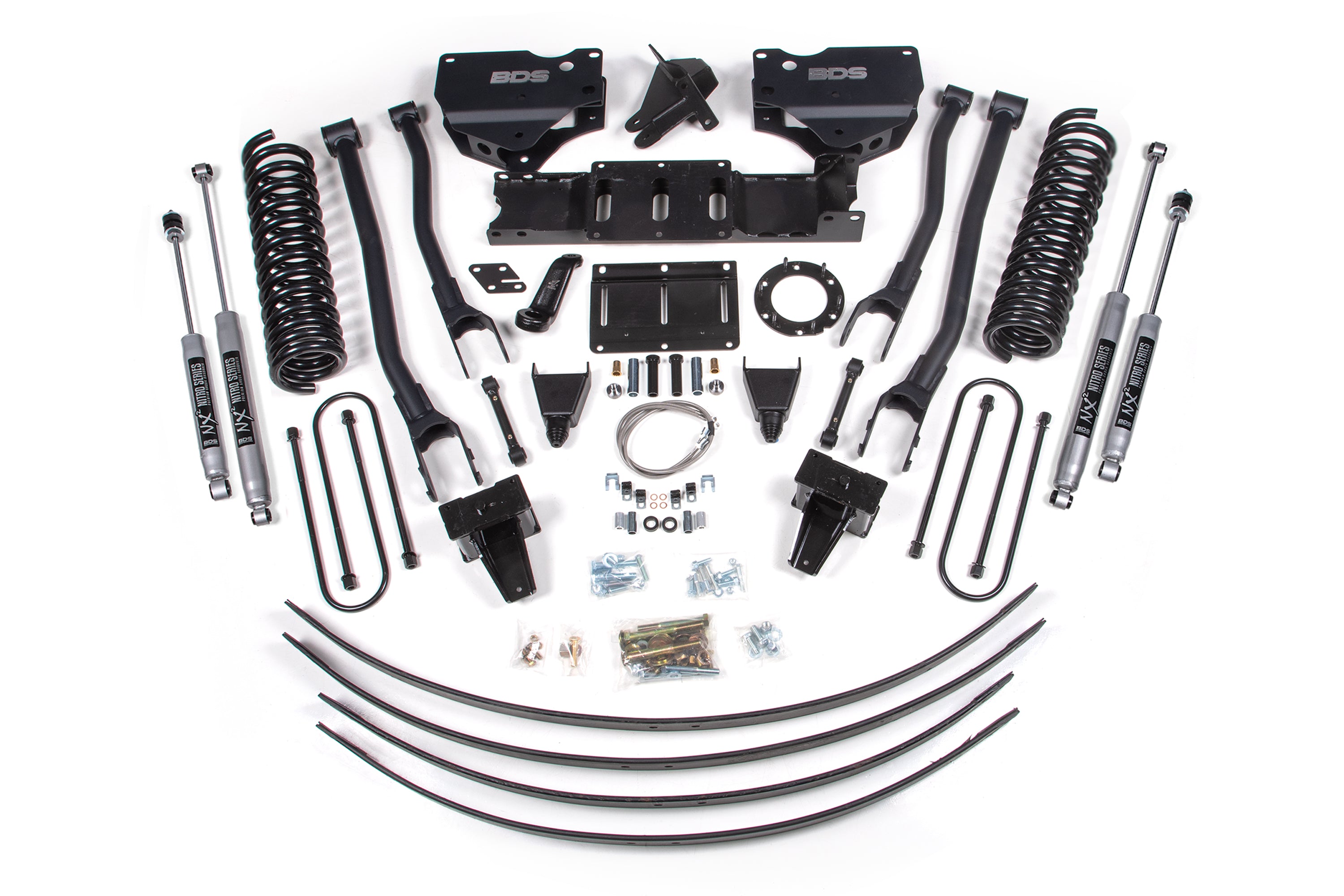 8 Inch Lift Kit w/ 4-Link | Ram 3500 (19-24) 4WD | Diesel - With Factory Rear Overload Leaf / 8 Bolt / NX2 Nitro Series