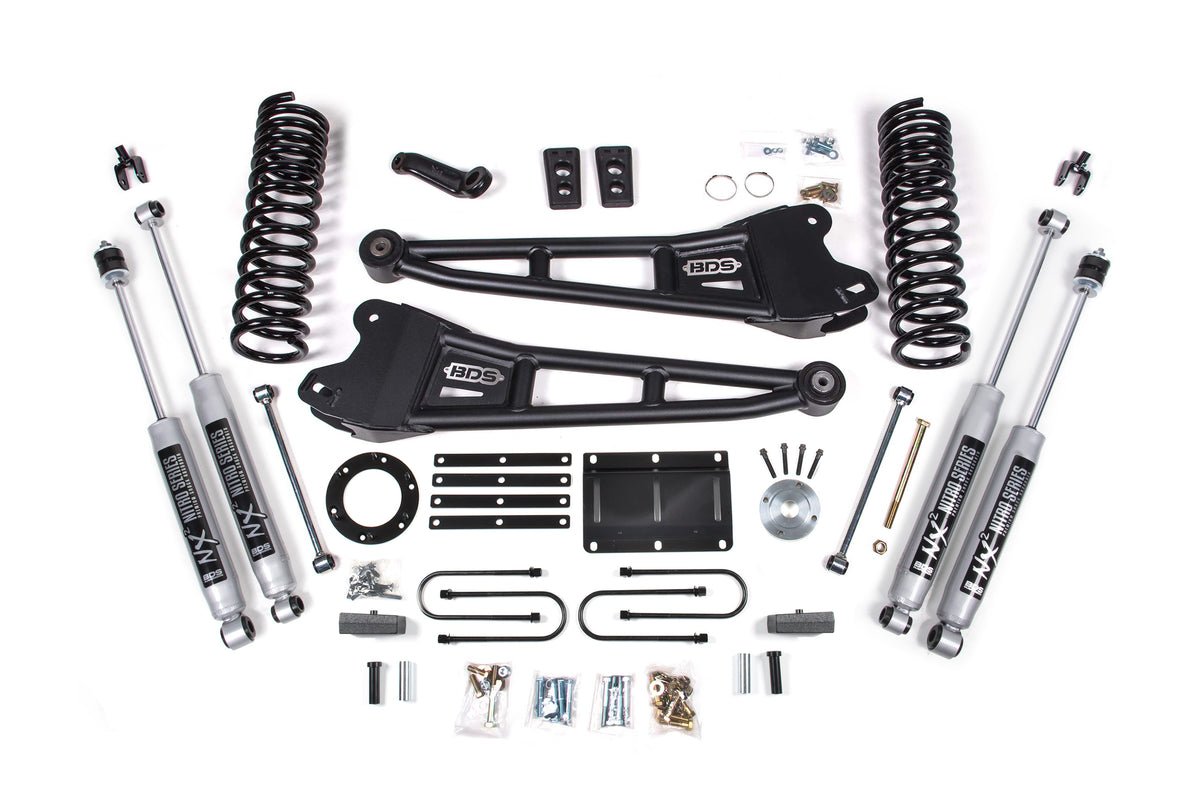 6 Inch Lift Kit w/ Radius Arm | Ram 3500 (13-18) 4WD | Diesel - 4.5 Inch Leaf Springs / 6 Bolt / FOX 2.0 Performance Series