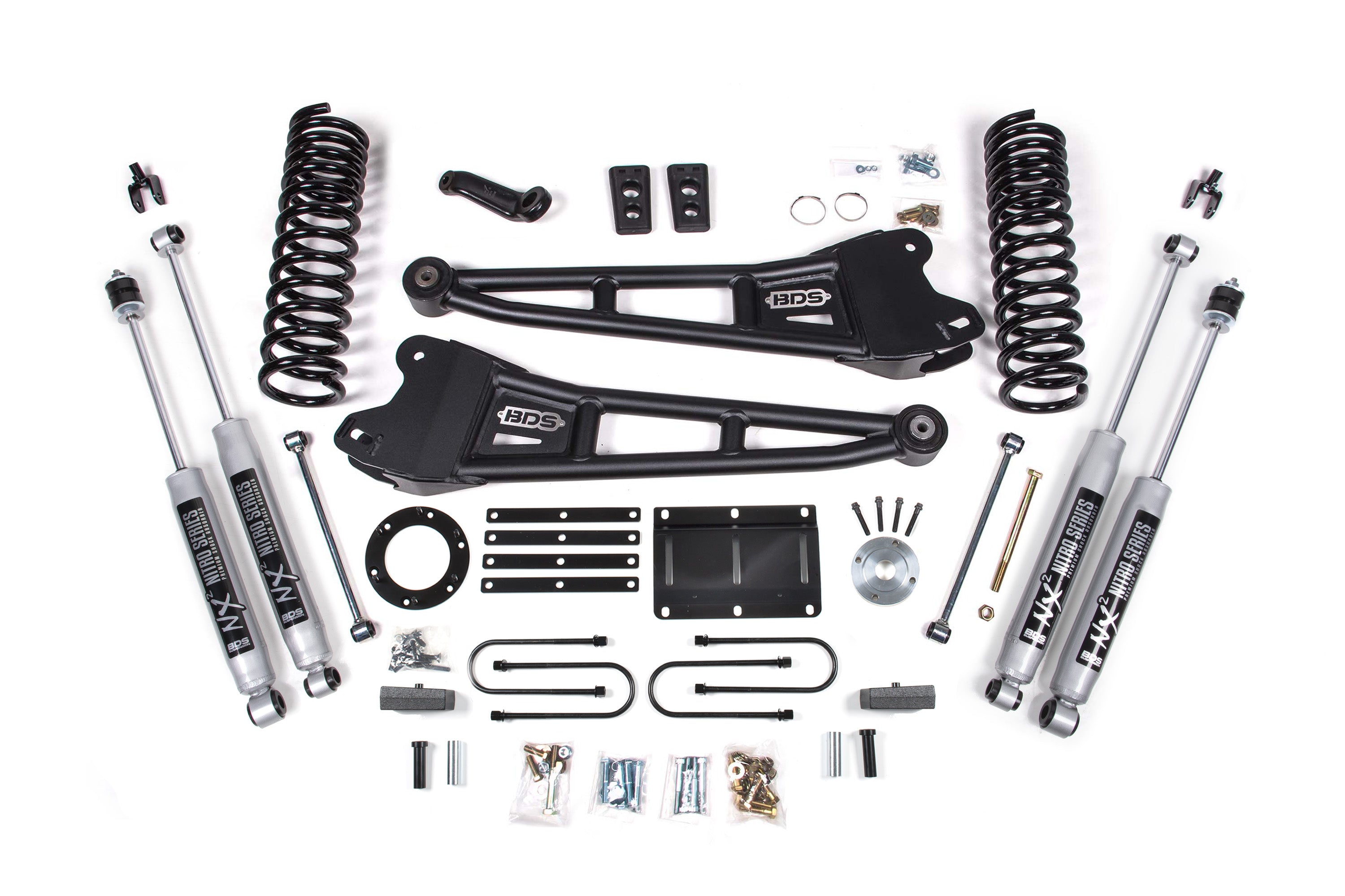6 Inch Lift Kit w/ Radius Arm | Ram 3500 (13-18) 4WD | Diesel - 5 Inch Block Kit / 8 Bolt / NX2 Nitro Series