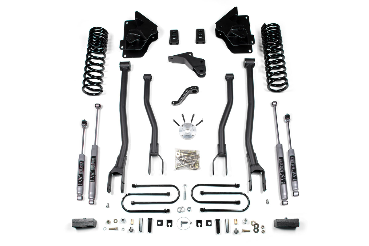 4 Inch Lift Kit w/ 4-Link | Ram 3500 (13-18) 4WD | Gas - 3 Inch Block Kit / NX2 Nitro Series