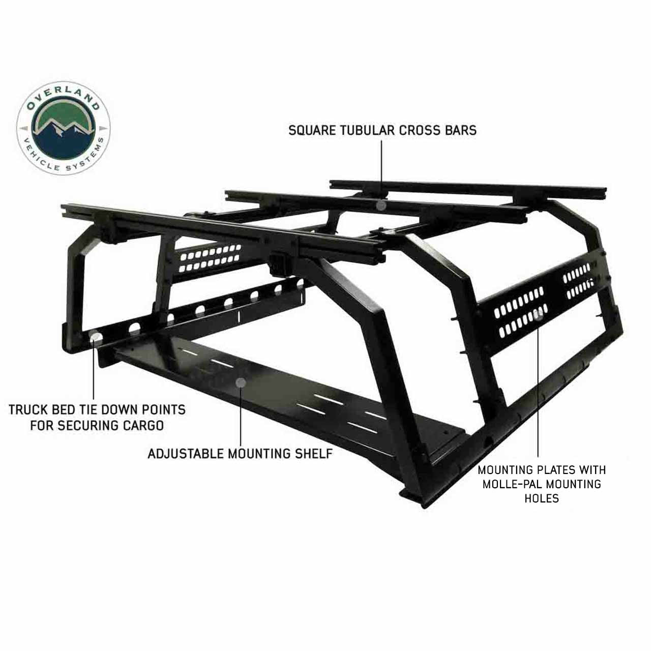 Discovery Rack with Side Cargo Plates, With Front Cargo Tray Full Size 3 Quarter
