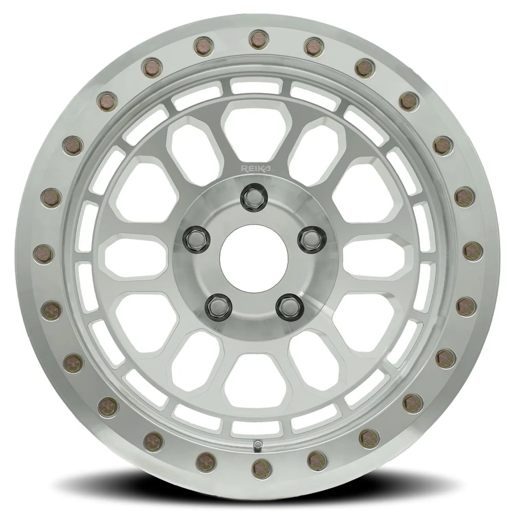Reika R35 Rambler Beadlock wheel in Machined – face view